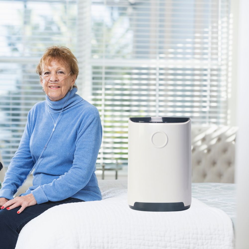 Two People Use 96% 1-9L Adjustable Continuous Flow Oxygen Concentrator For Sleeping Use - HOC-03