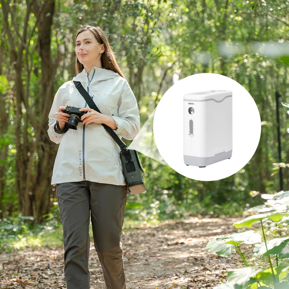1L 2L 3L 5L Adjustable Continuous Flow Portable Oxygen Concentrator with Battery HCN-5B