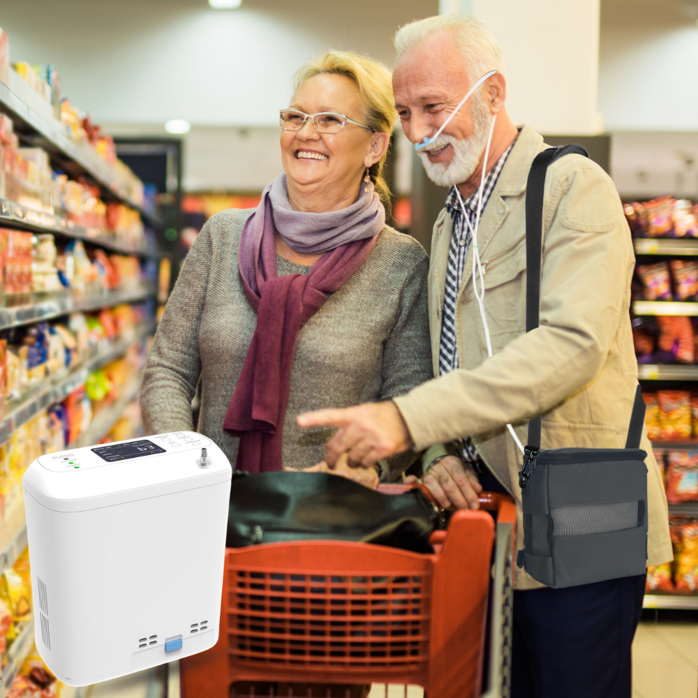 1-6L Adjustable Pulse&Continuous Flow Portable Oxygen Concentrator with Battery for Outdoor Use HCN-06