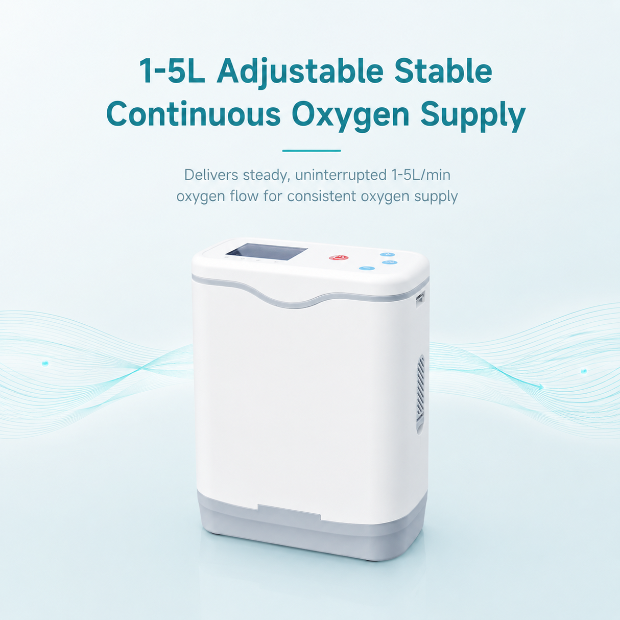 Lightweight 1-5L Adjustable Continuous Flow Portable Oxygen Concentrator With Long Time Battery For Travel Use HCN-5B