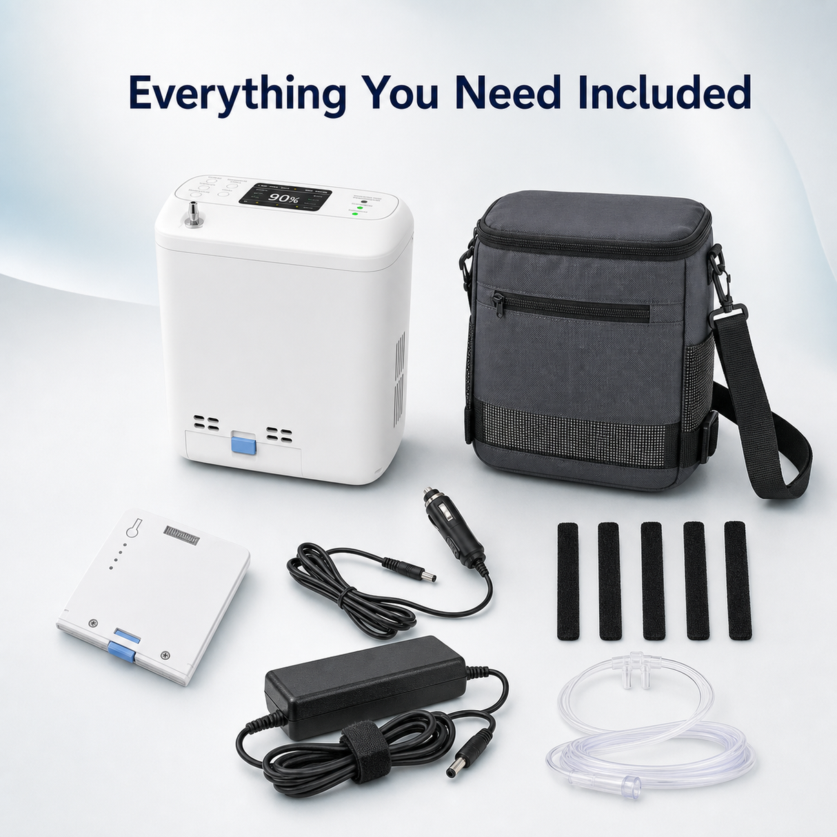 1-6 Settings Adjustable Pulse&Continuous Flow Small Portable O2 Concentrator Oxygen Generator with Rechargeable Battery HCN-06