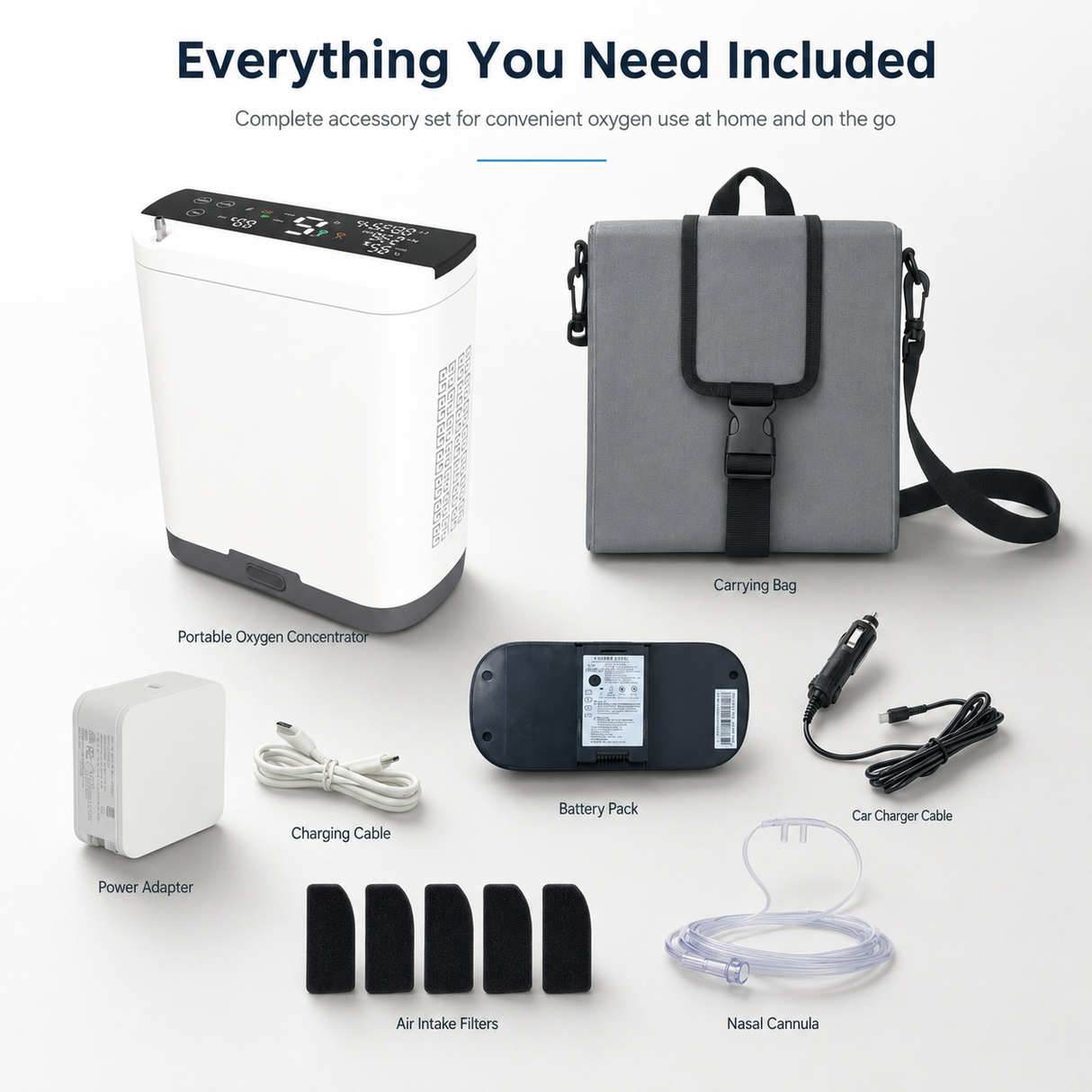2026 New 10L Portable Oxygen Concentrator with 11 Hours Battery for Continuously Use POC-10