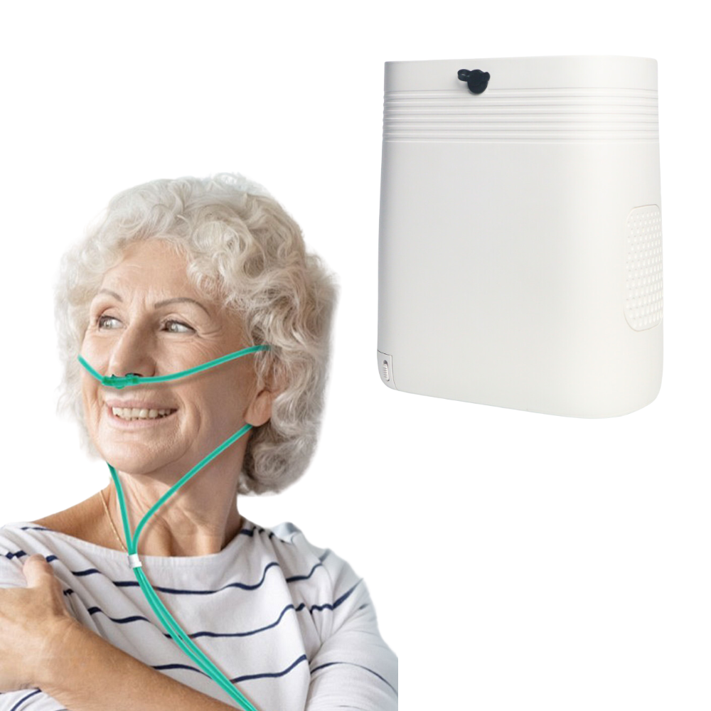 Portable 5L Continuous Flow 2.5 Hours Duration Battery Oxygen Concentrator With 90% Purity Sleeping Use All Night 1001S