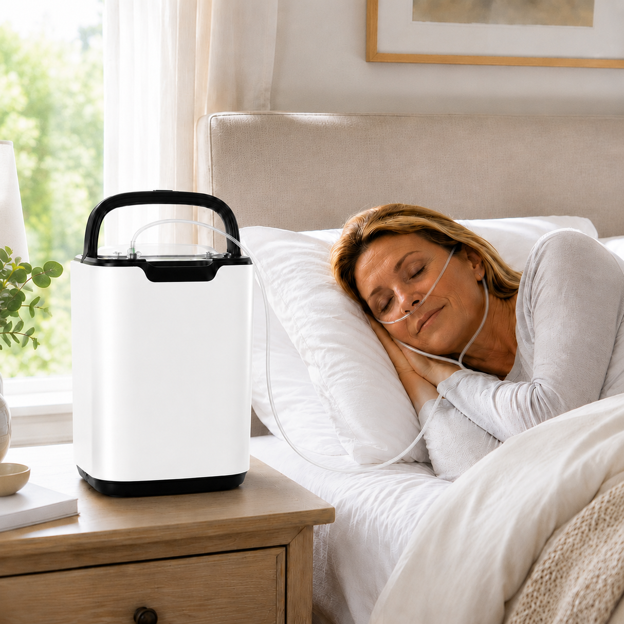 Continuous Flow 9L Adjustable Low Noise Oxygen Concentrator for Sleeping Use - HOC-02