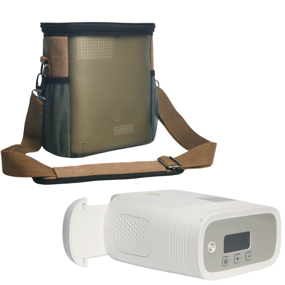 Portable 5L Continuous Flow 2.5 Hours Duration Battery Oxygen Concentrator With 90% Purity Sleeping Use All Night 1001S