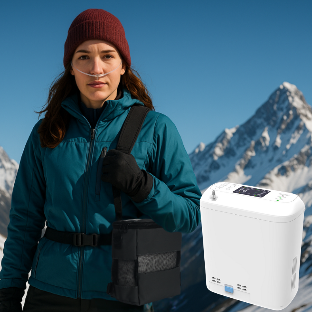 6L Adjustable Pulse&Continuous Flow Portable Oxygen Concentrator Machine with Rechargeable Battery HCN-06