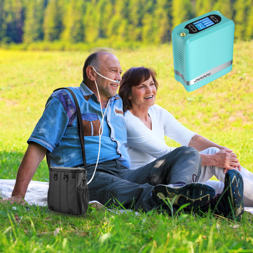 Small 1-7L Pulse Portable Battery Oxygen Concentrator for Travel with 5 Hours Battery Continuously Work All Night 1006S