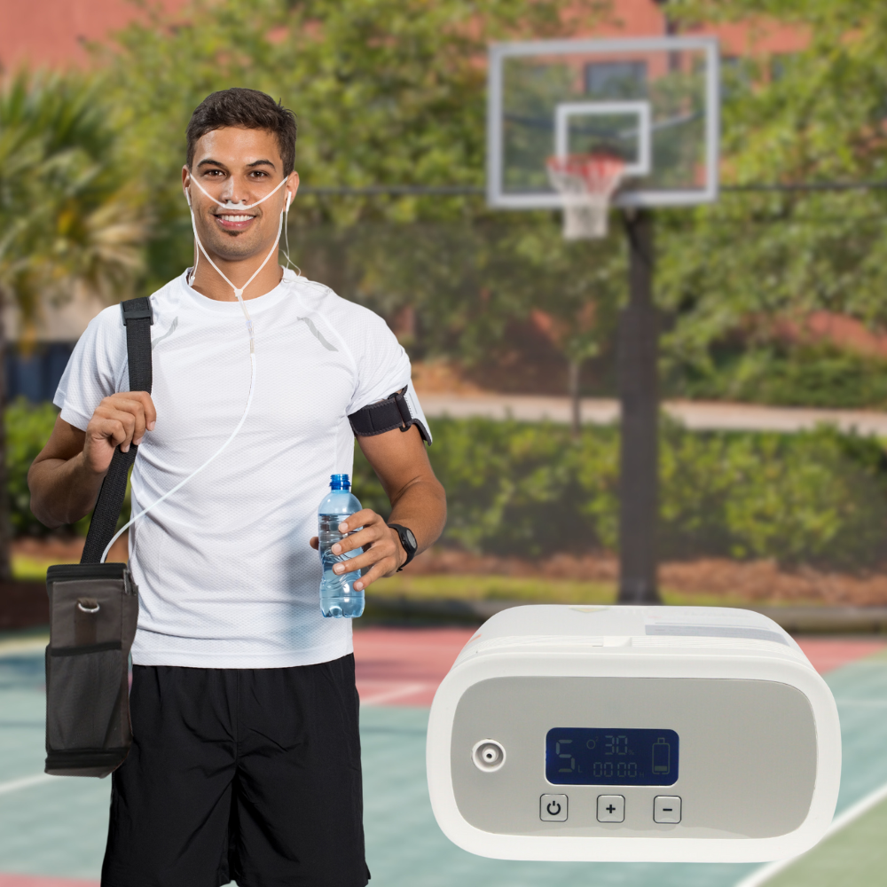 Lightweight Small Size Portable 1-5L Adjustable Continuous Flow Oxygen Concentrator With 2.5 Hours Battery Work All Night 1001S