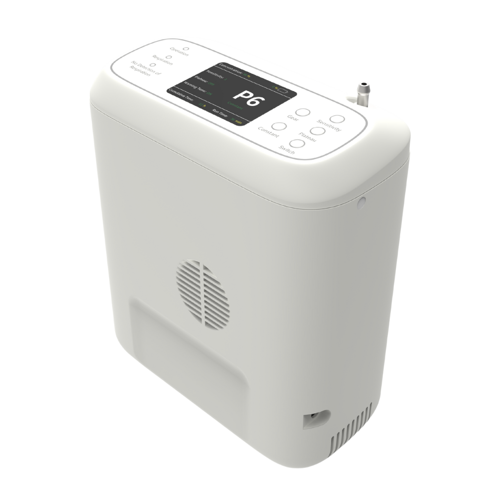 1-6L Adjustable Pulse&Continuous Flow Portable Oxygen Concentrator with Battery for Outdoor Use HCN-06