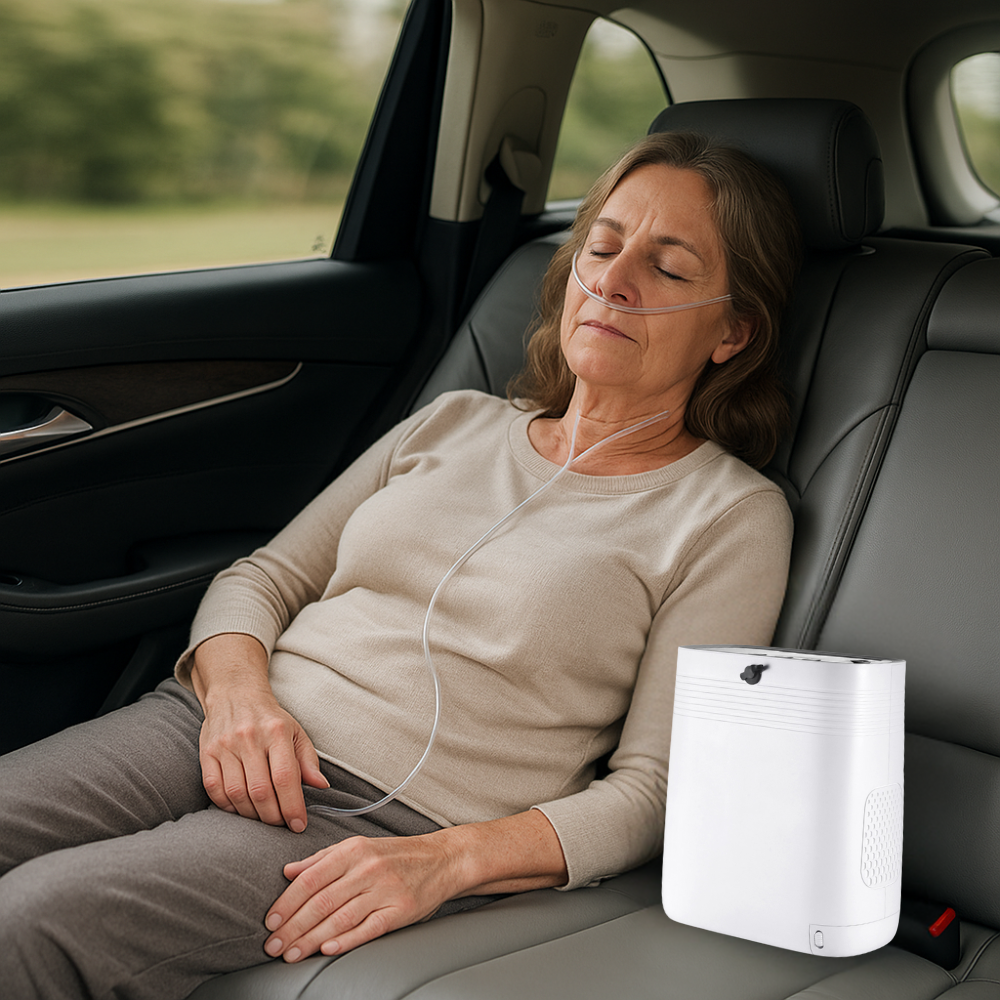 Small 5L Portable Long-time Working Battery Oxygen Concentrator Continuous Flow 24/7 Low Noise 1001S