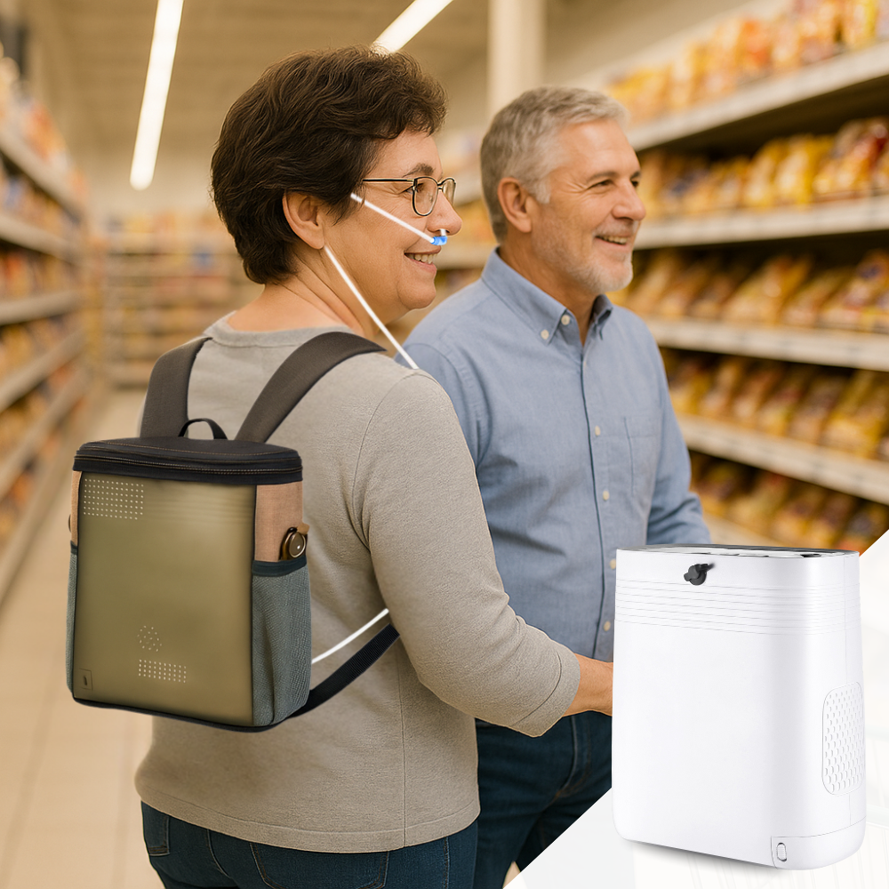 New 1-5L Continuous Flow Portable Battery Oxygen Concentrator With Low Noise For Outdoor Use 1001S