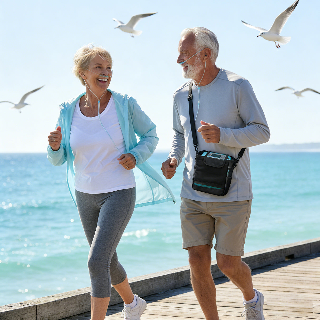 Low Noise Small 1-7L Portable Oxygen Concentrator with Long-life Battery 24/7 Work All Night 1006S