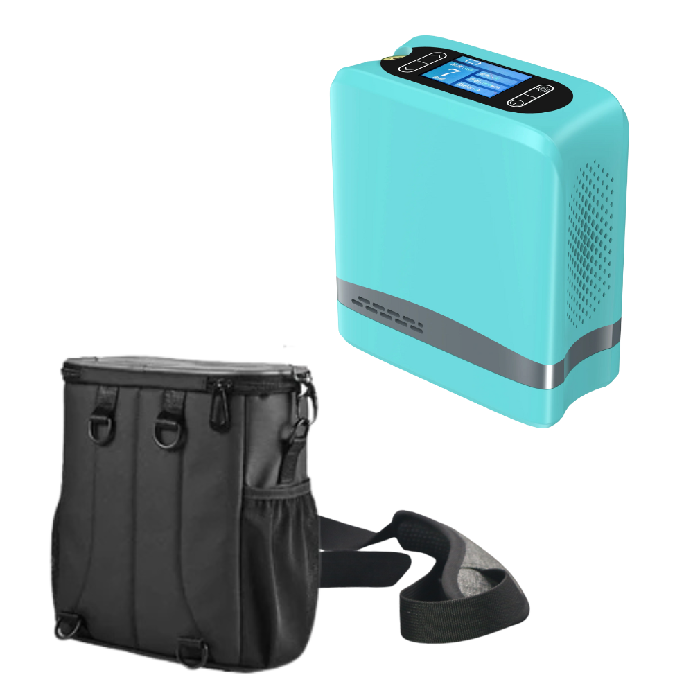 Lightweight Mini Size Quiet 1-7L Adjustable Pulse Portable Oxygen Concentrator With Carry Bag and 5 Hours Battery For Travel Use 96% Purity 1006S