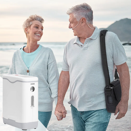 Lightweight 1-5L Adjustable Continuous Flow Portable Oxygen Concentrator With Long Time Battery For Travel Use HCN-5B