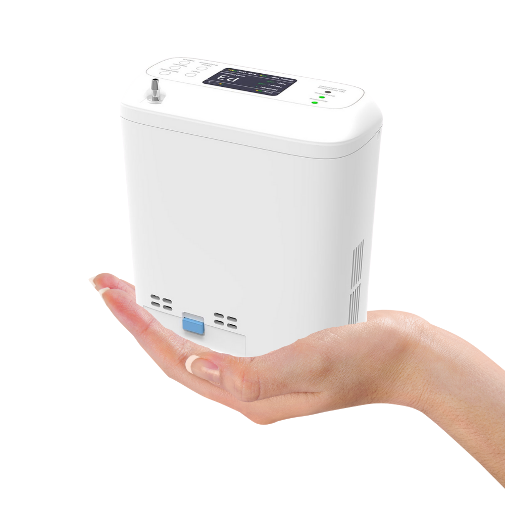1-6 Settings Adjustable Pulse&Continuous Flow Small Portable Concentrator Oxygen Machine with Rechargeable Battery HCN-06