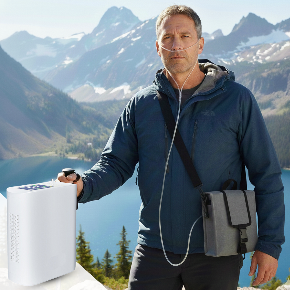 Hot Sale Small 1-8L Continuous&Pulse Flow Portable Oxygen Concentrator With Long-life Battery Low Noise For Travel Use POC-08