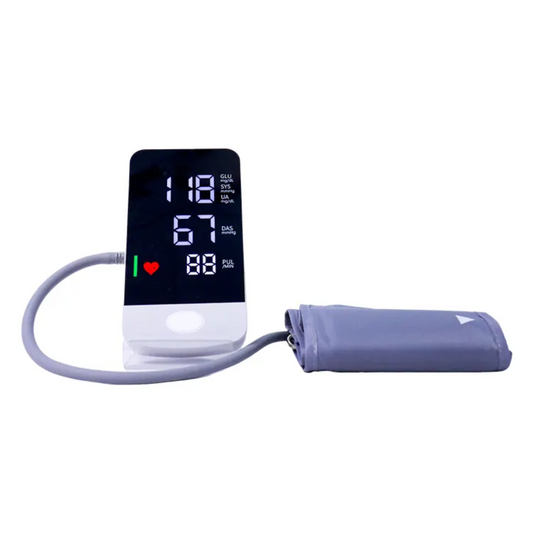 Easy Touch Health 3 in 1 Blood Pressure Glucose Uric Acid Monitor Wireless Transmission Heart Rate Monitor with Test Strips KE-2000