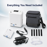 1-6 Settings Adjustable Pulse&Continuous Flow Small Portable O2 Concentrator Oxygen Generator with Rechargeable Battery HCN-06