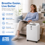 1-5L Adjustable Home Use Oxygen Concentrator with 93% High Purity Oxygen Output Quiet Operation and CPAP Use Capability for All Night Sleeping Use JAY-5KW