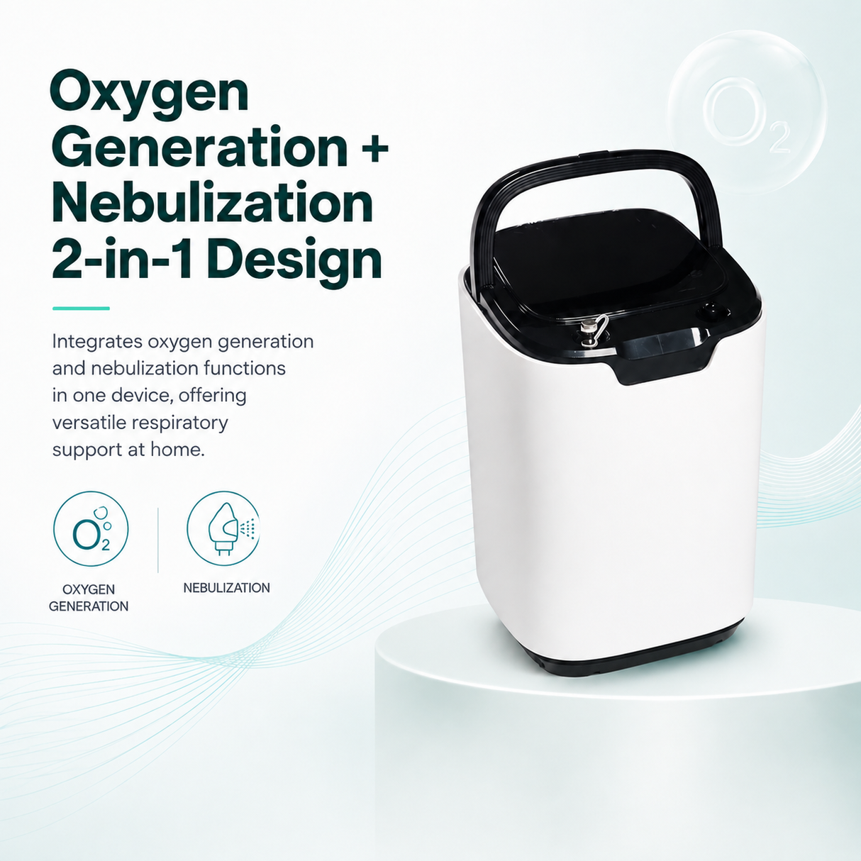 Continuous Flow Home Use 1-9L Adjustable Oxygen Concentrator - HOC-02