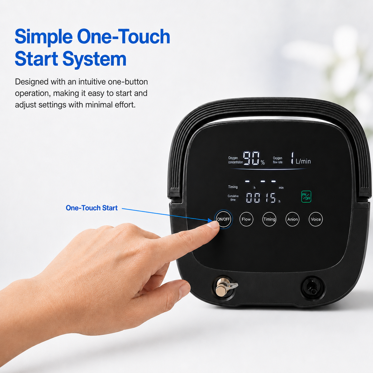 Continuous Flow Home Use 1-9L Adjustable Oxygen Concentrator - HOC-02