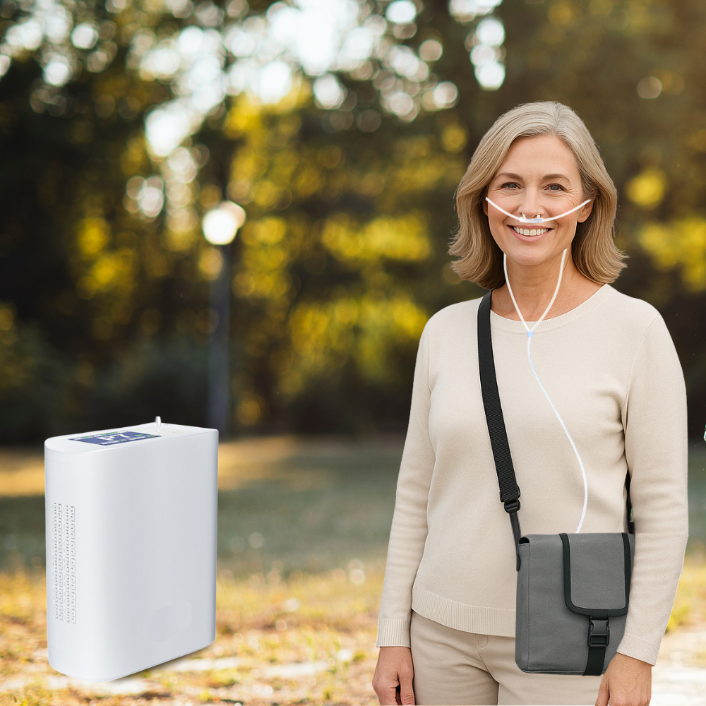 New Arrival Small Portable 1-8L Continuous& Pulse Flow Oxygen Concentrator With 5.5 Hours Battery Work Continuously All Night POC-08