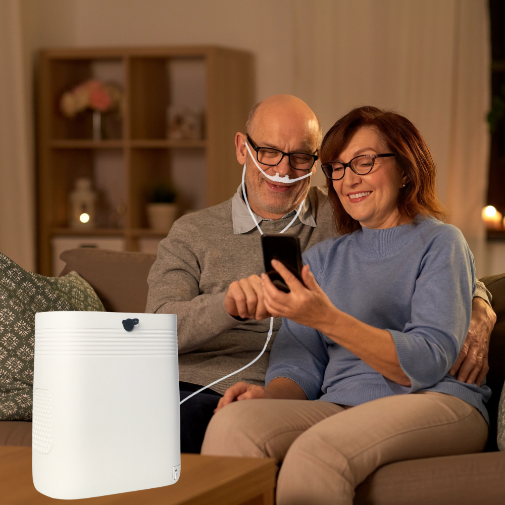 Lightweight Small Size Portable 1-5L Adjustable Continuous Flow Oxygen Concentrator With 2.5 Hours Battery Work All Night 1001S