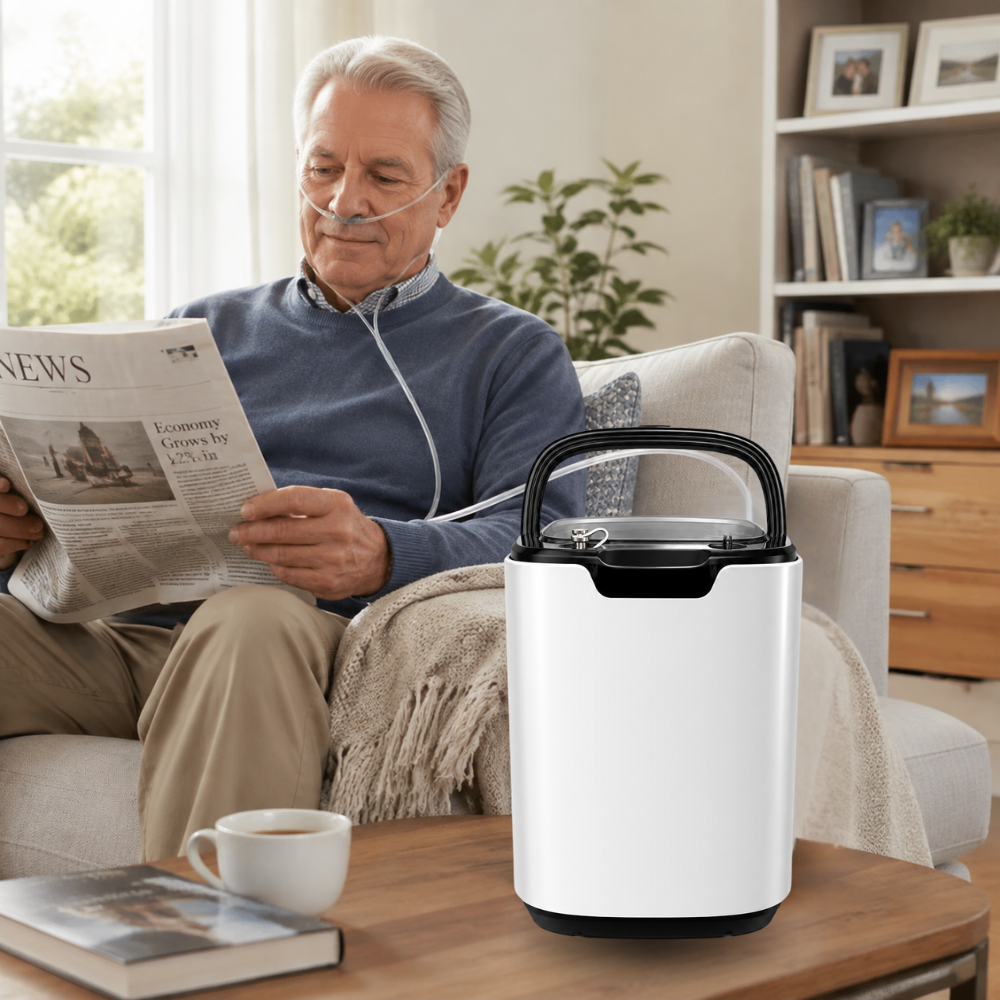 Continuous Flow 1-9L Adjustable Oxygen Concentrator With Infrared Remote Control - HOC-02