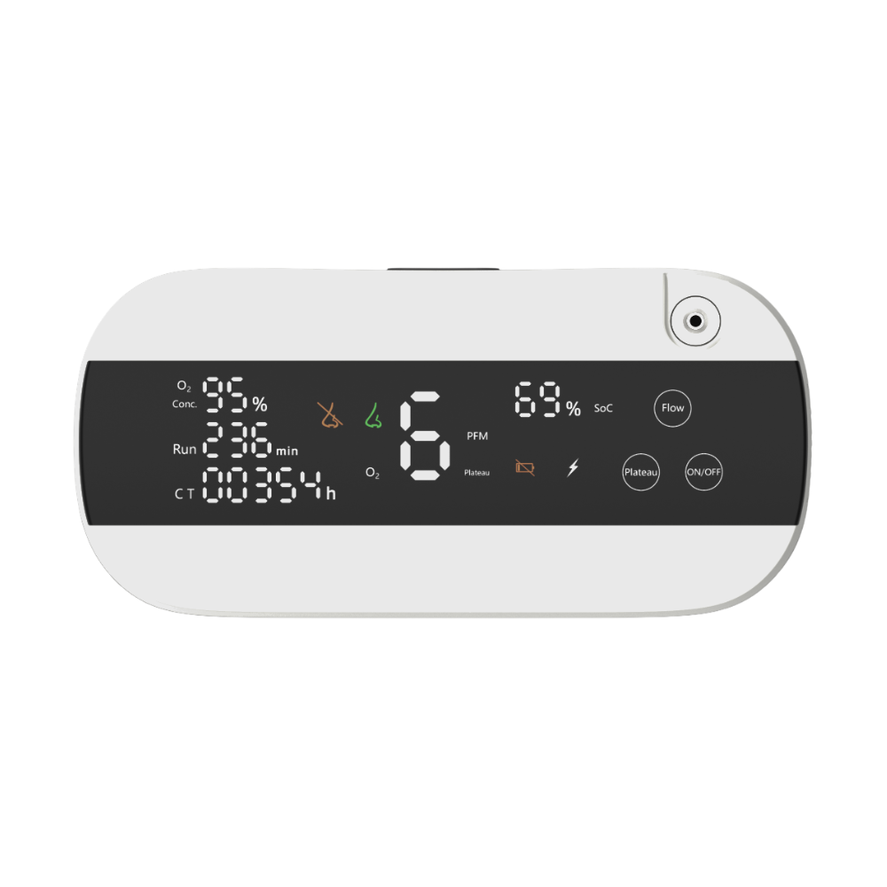 1-10L Portable Battery Oxygen Concentrator Two Flow Modes Low Noise Work All Night Continuously POC-10