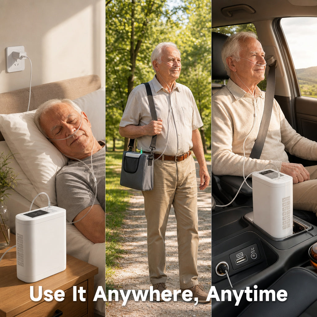 New Small 1-8L Adjustable Portable Oxygen Concentrator With 11 Hours Battery Work Continuously For Travel Use POC-08